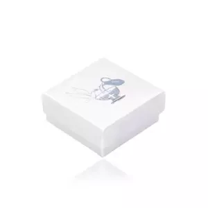 Lesklá dárková krabička perleťově bílé barvy - kalich, džbán, holubice, stříbrné barevné provedení